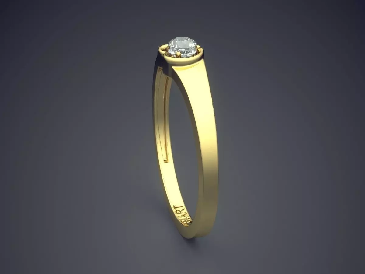 Ring With Heart-shaped Diamond Gjart A-396 3D print model_3