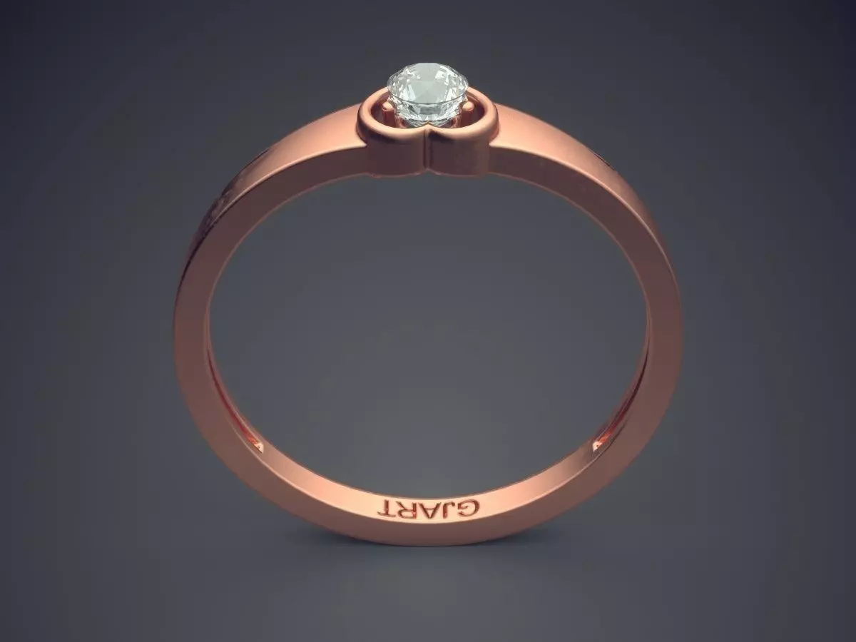 Ring With Heart-shaped Diamond Gjart A-396 3D print model_2