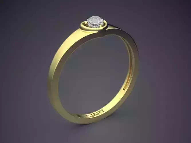 Ring With Heart-shaped Diamond Gjart A-396 3D print model
