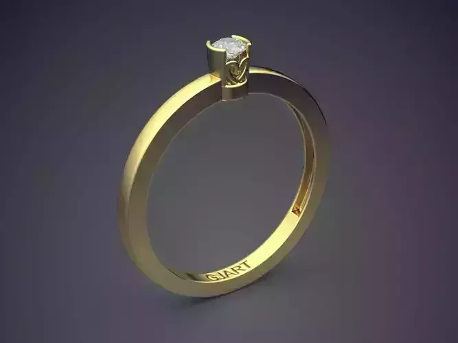 Ring With Small Diamond Gjart A-393 3D print model
