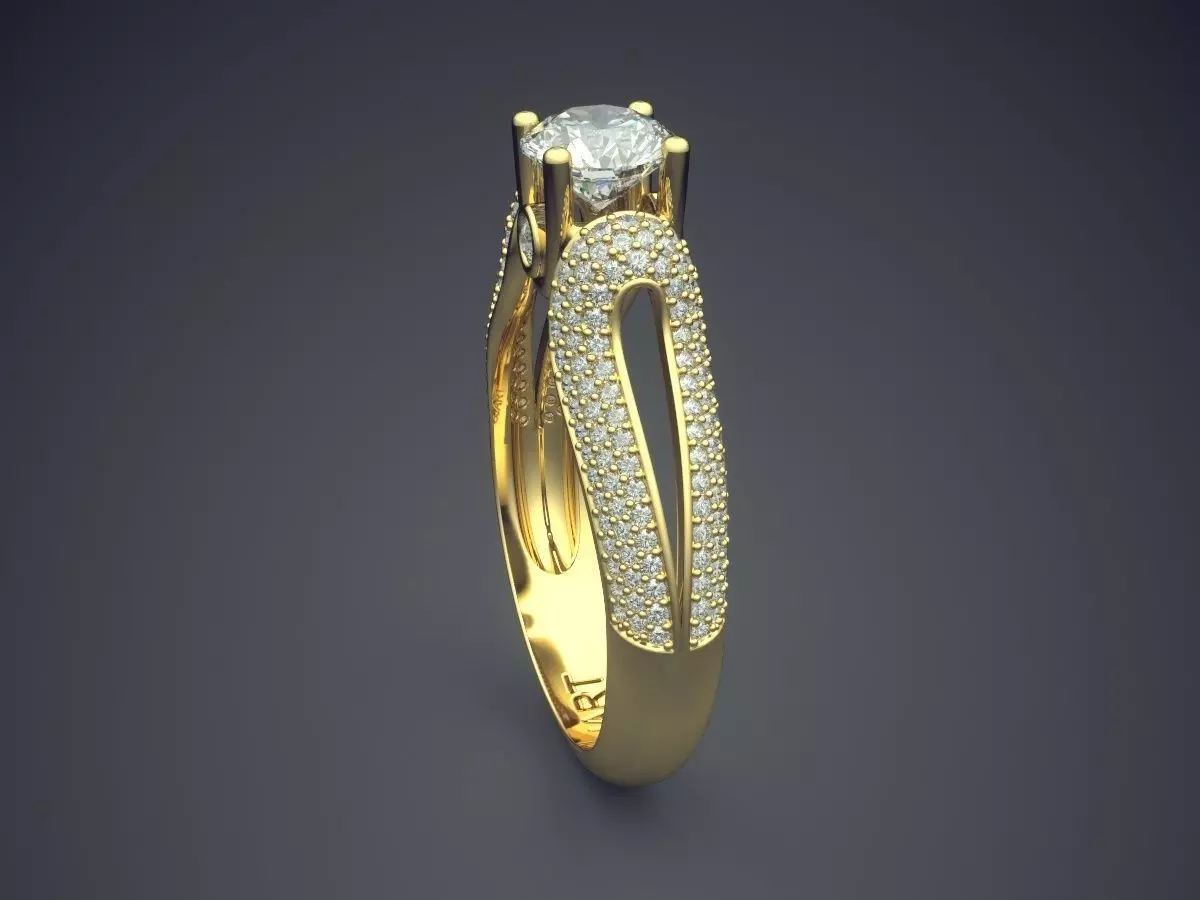 Ring With Diamonds Gjart A-389 3D print model_3