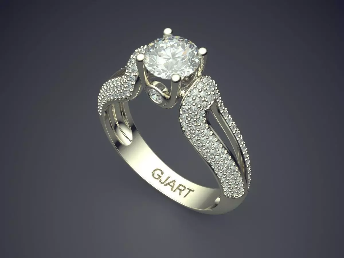 Ring With Diamonds Gjart A-389 3D print model_1