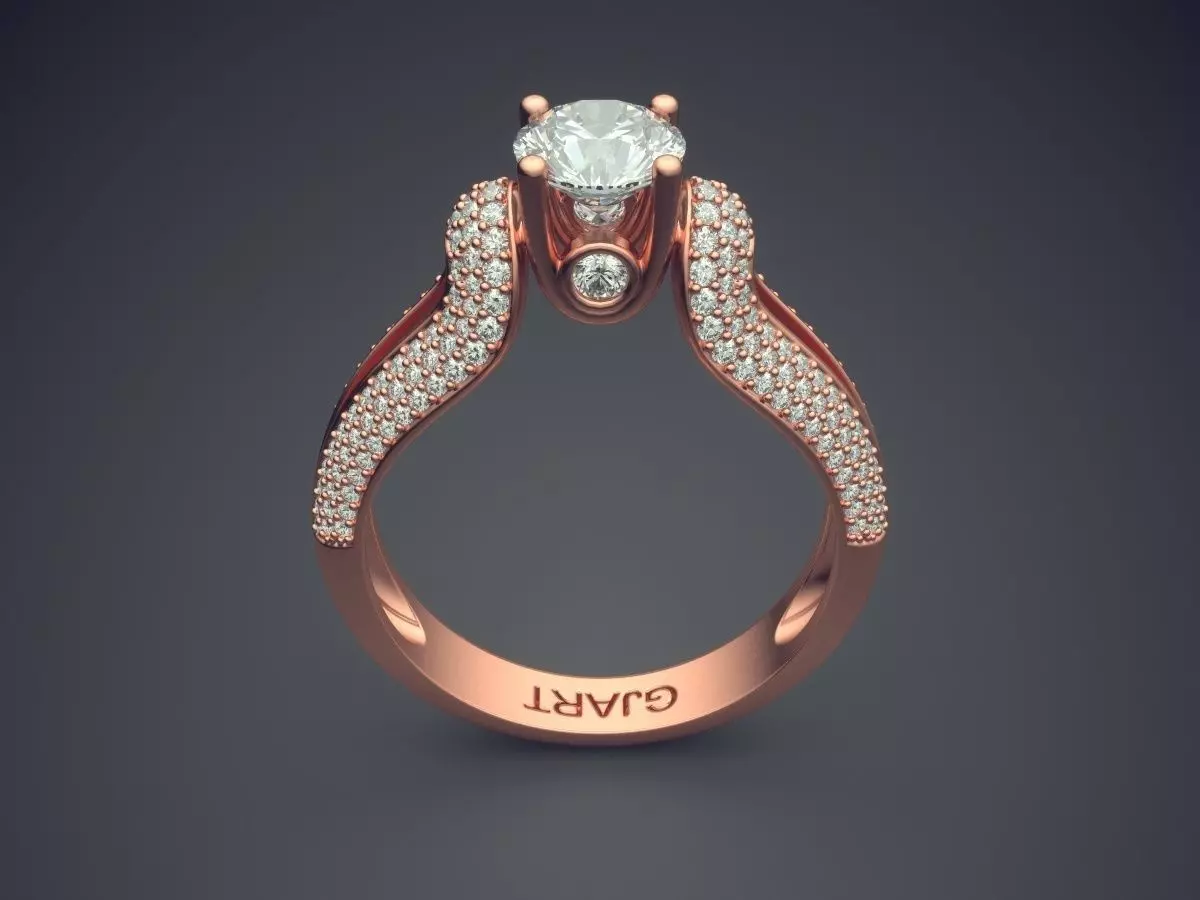 Ring With Diamonds Gjart A-389 3D print model_2