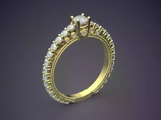 Ring With Diamonds Gjart A-387 3D print model