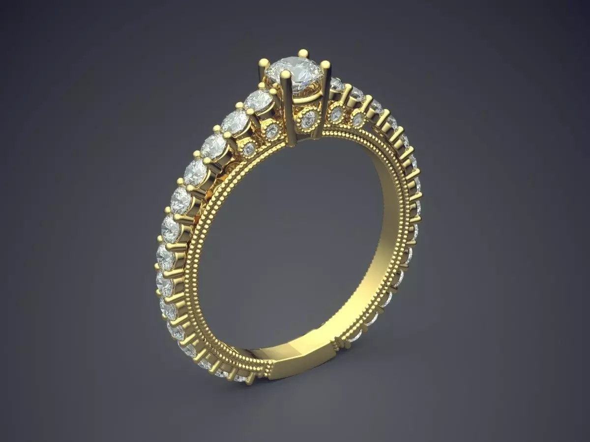 Ring With Diamonds Gjart A-387 3D print model_0