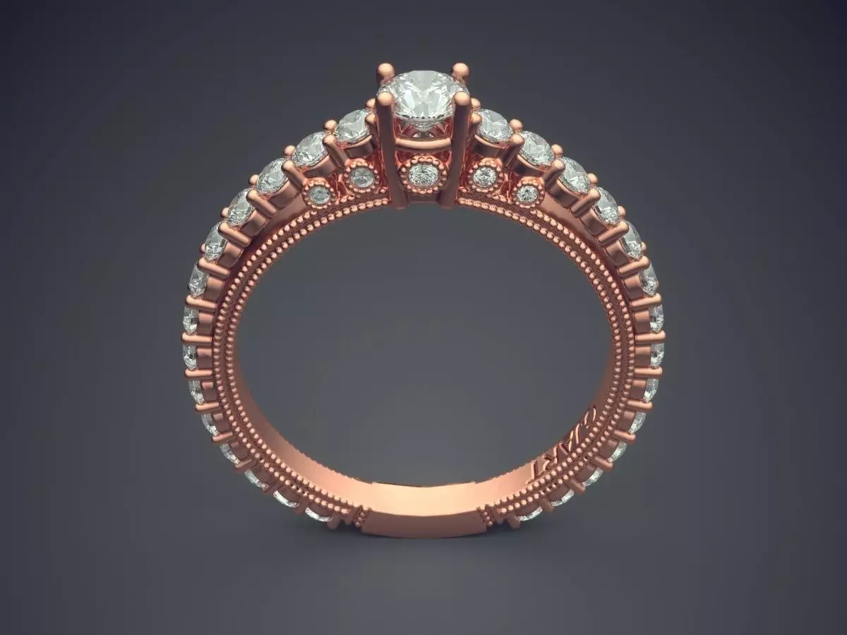 Ring With Diamonds Gjart A-387 3D print model_2