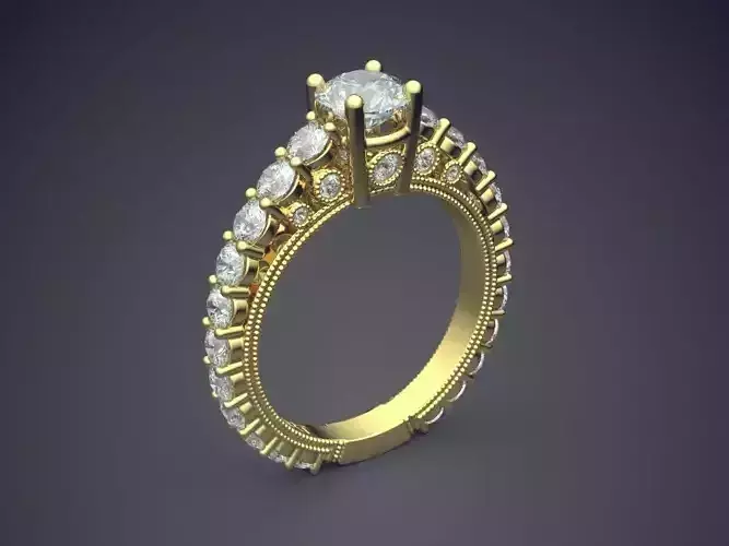 Ring With Diamonds Gjart A-386 3D print model