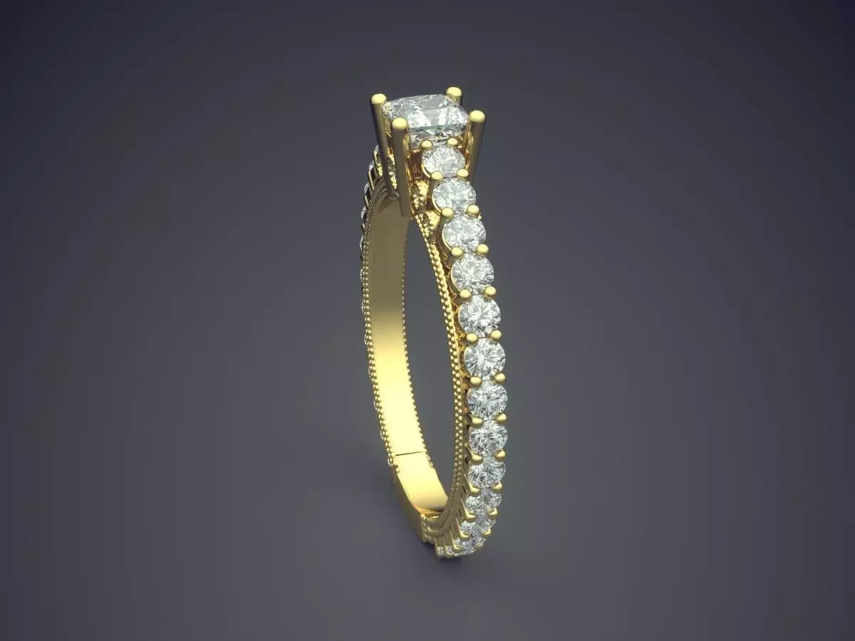 Ring With Diamonds Gjart A-385 3D print model_3