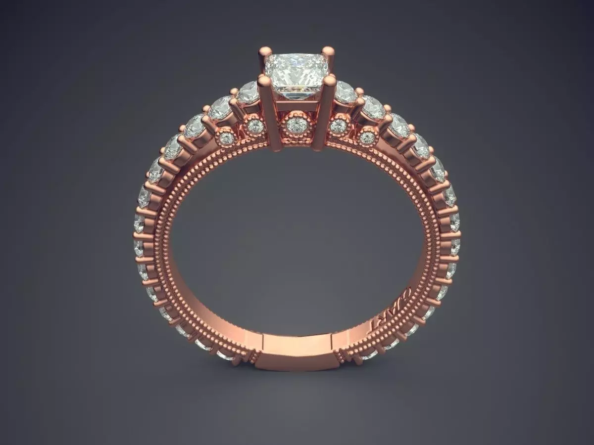 Ring With Diamonds Gjart A-385 3D print model_2