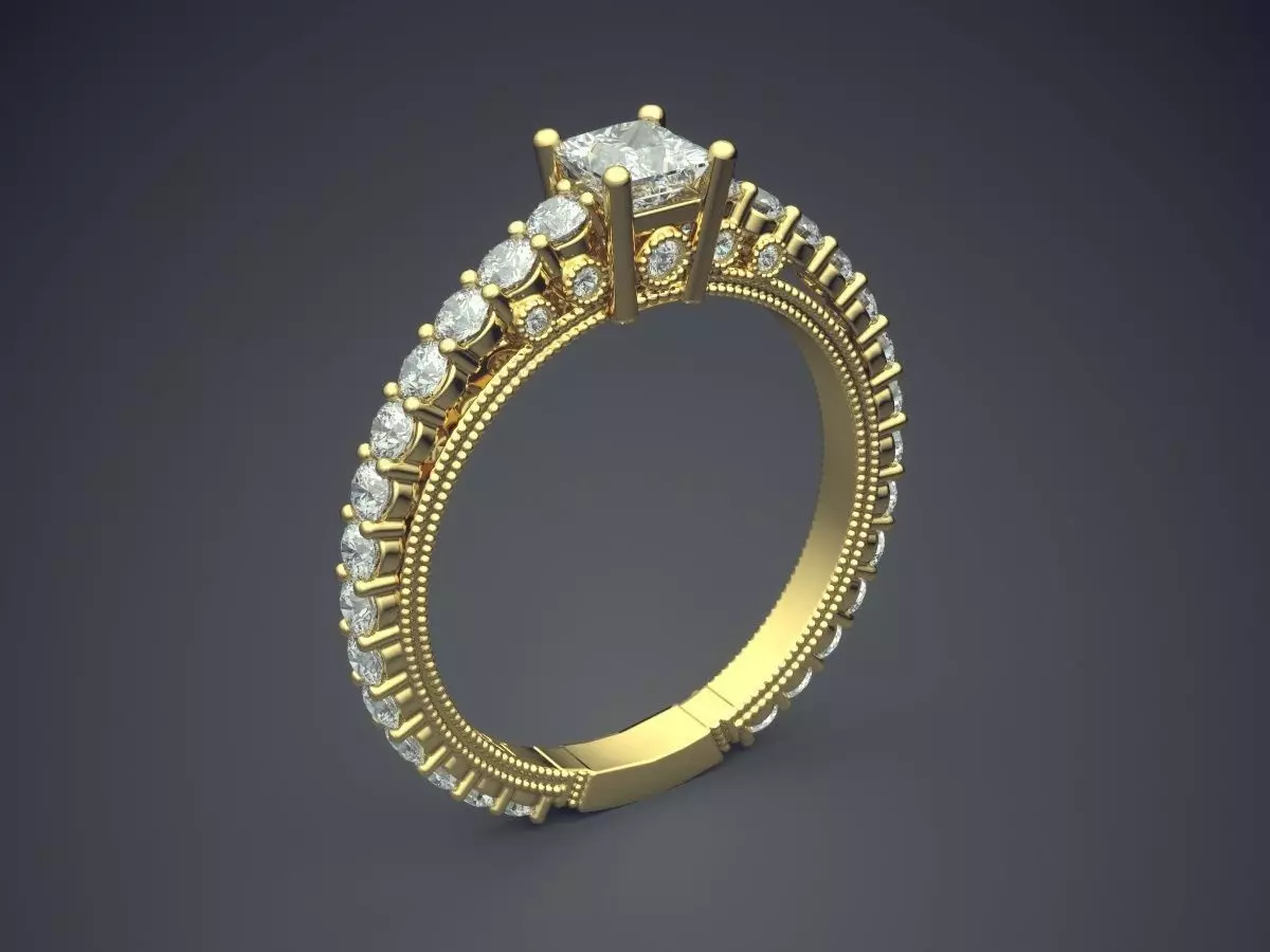 Ring With Diamonds Gjart A-385 3D print model_0