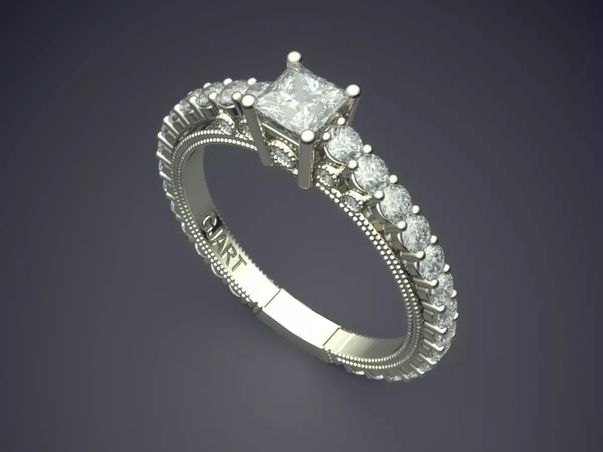 Ring With Diamonds Gjart A-385 3D print model_1