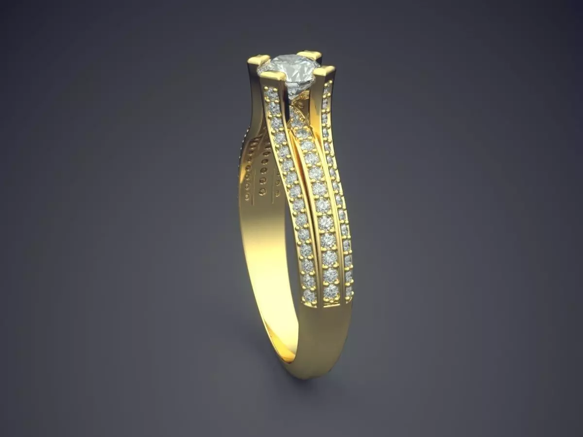 Ring With Diamonds Gjart A-382 3D print model_3