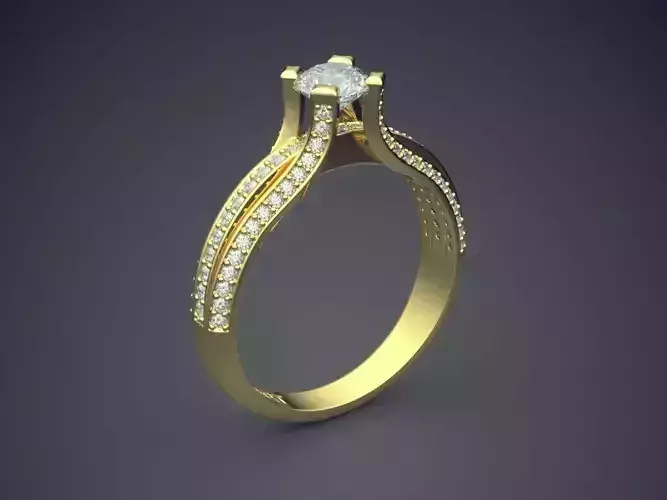 Ring With Diamonds Gjart A-382 3D print model