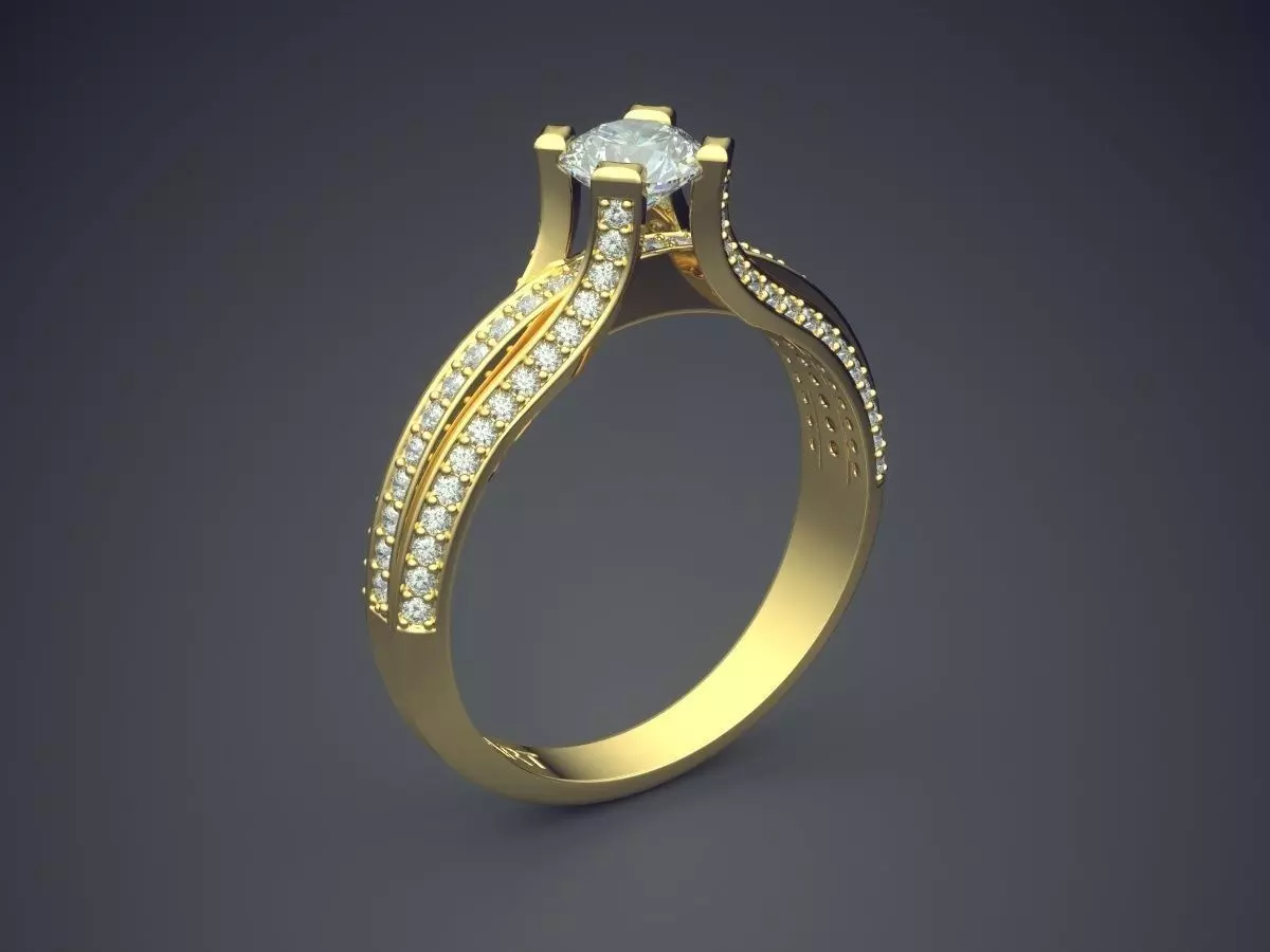 Ring With Diamonds Gjart A-382 3D print model_0