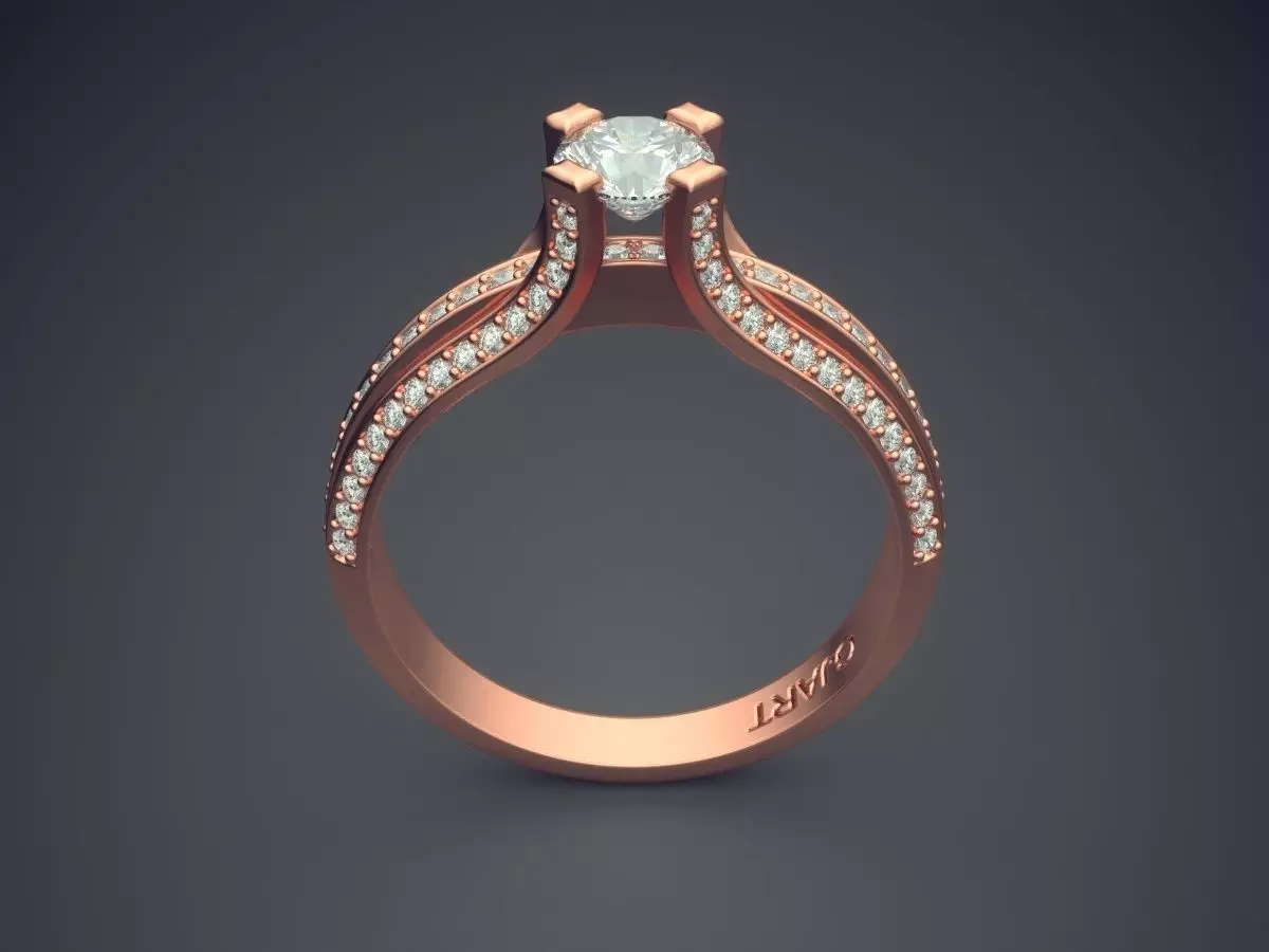 Ring With Diamonds Gjart A-382 3D print model_2