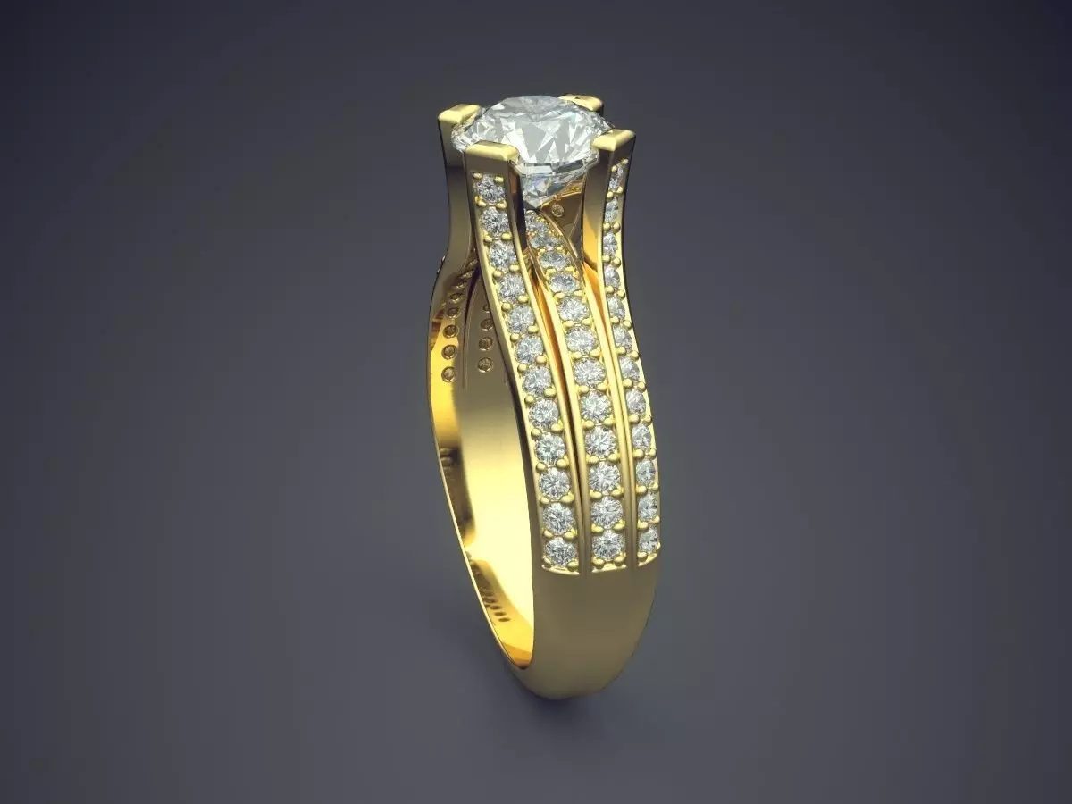 Ring With Diamonds Gjart A-381 3D print model_3