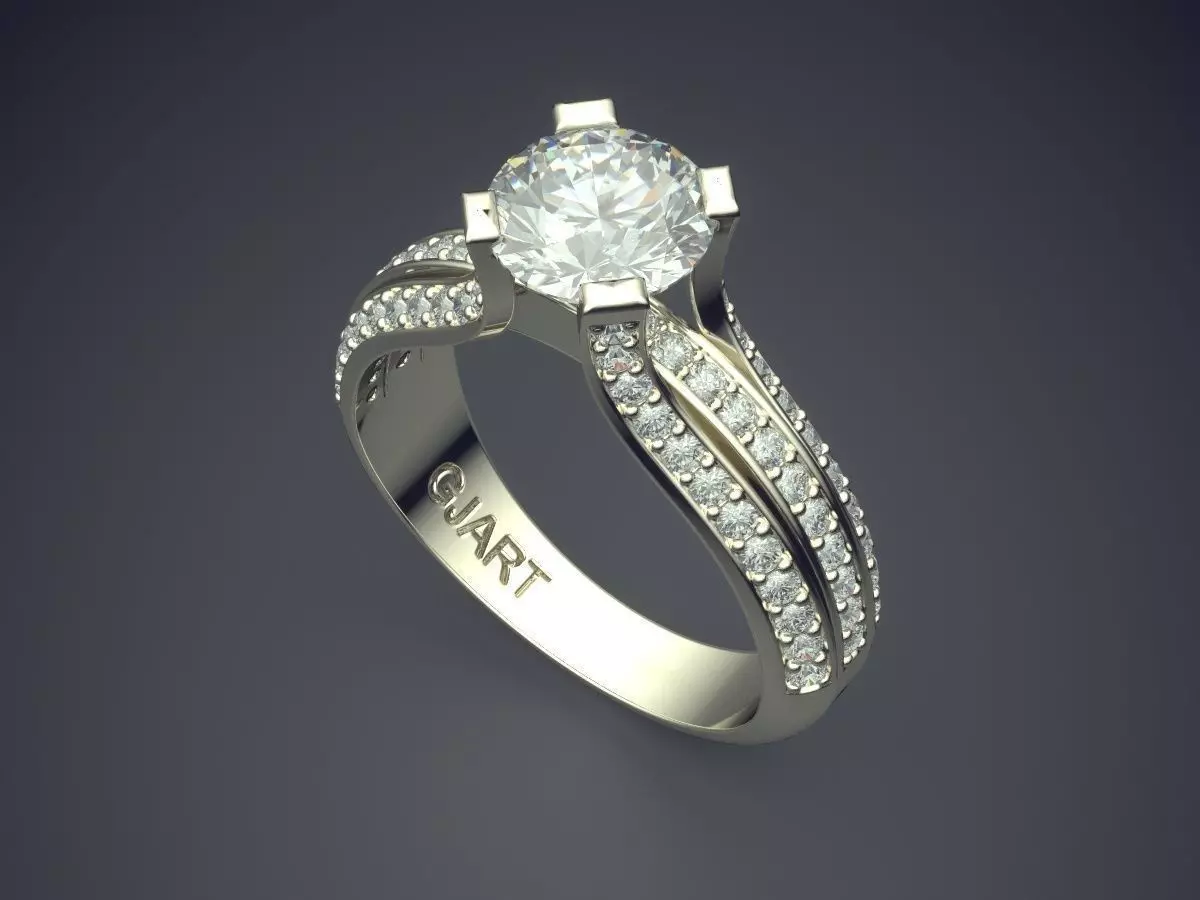 Ring With Diamonds Gjart A-381 3D print model_1