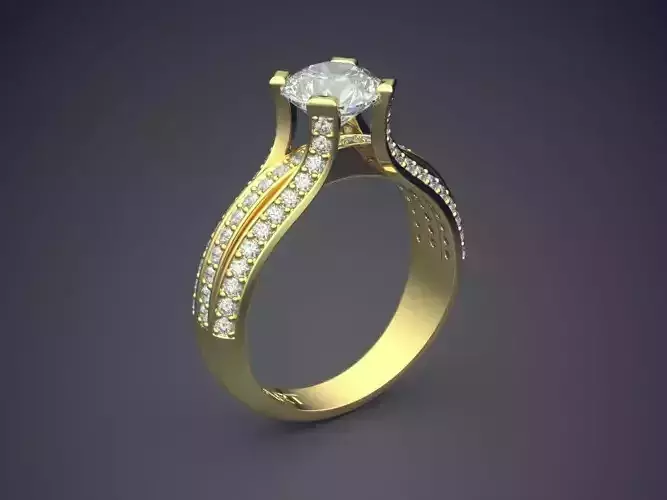 Ring With Diamonds Gjart A-381 3D print model
