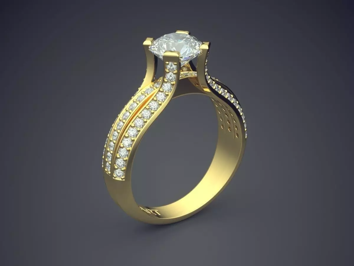 Ring With Diamonds Gjart A-381 3D print model_0