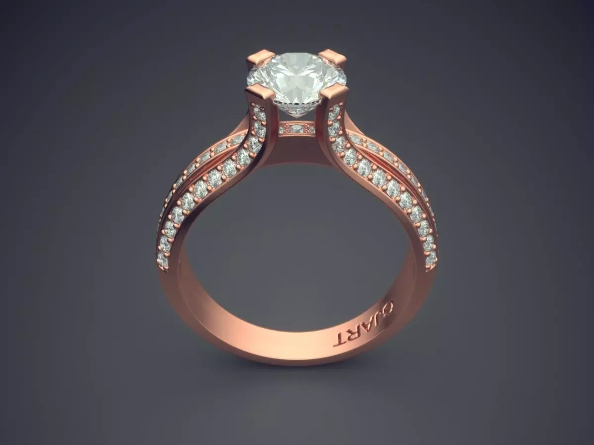 Ring With Diamonds Gjart A-381 3D print model_2