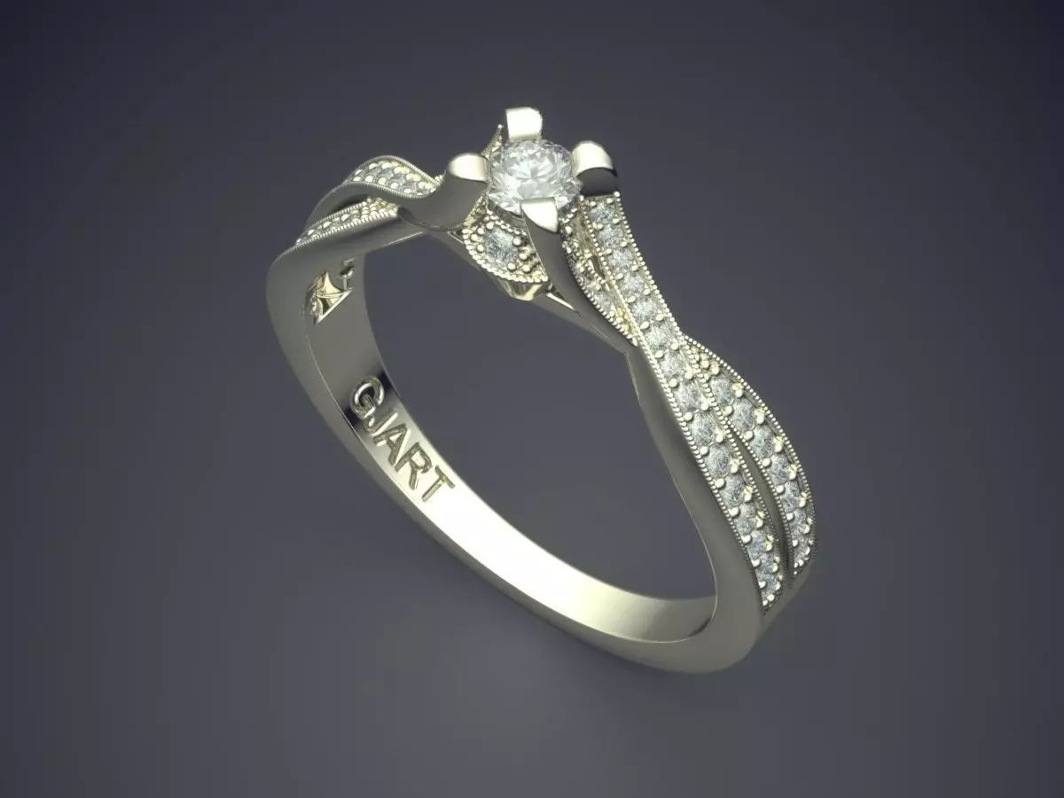 Ring With Diamonds Gjart A-380 3D print model_1