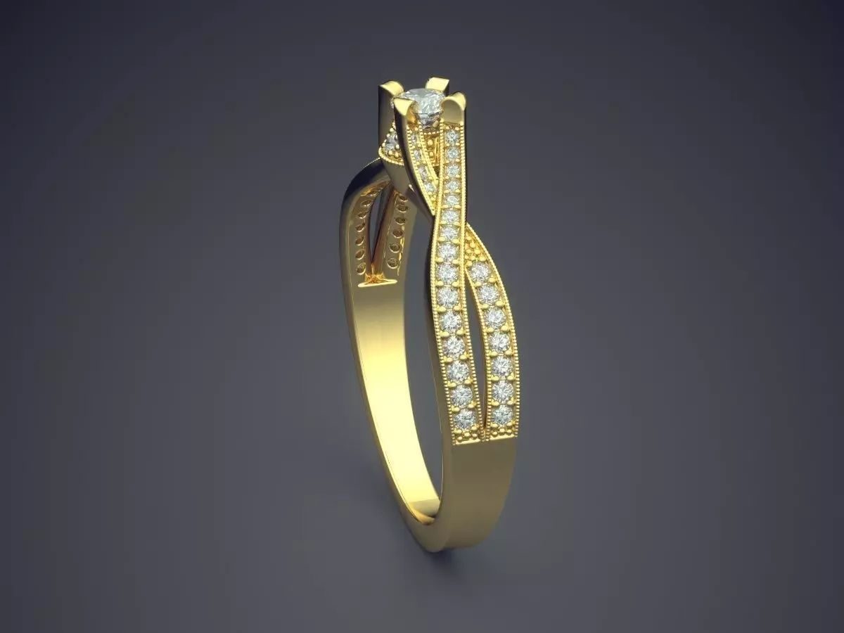 Ring With Diamonds Gjart A-380 3D print model_3