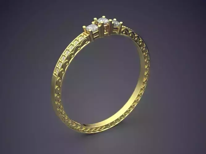 Ring With Diamonds Gjart A-38 3D print model