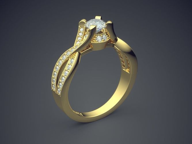 Ring With Diamonds Gjart A-379 3D print model