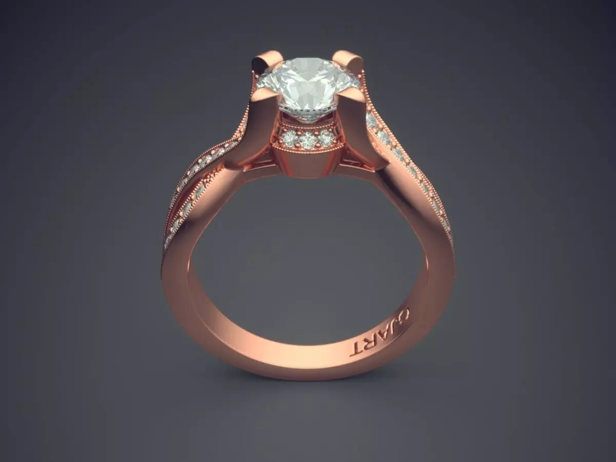 Ring With Diamonds Gjart A-378 3D print model_2