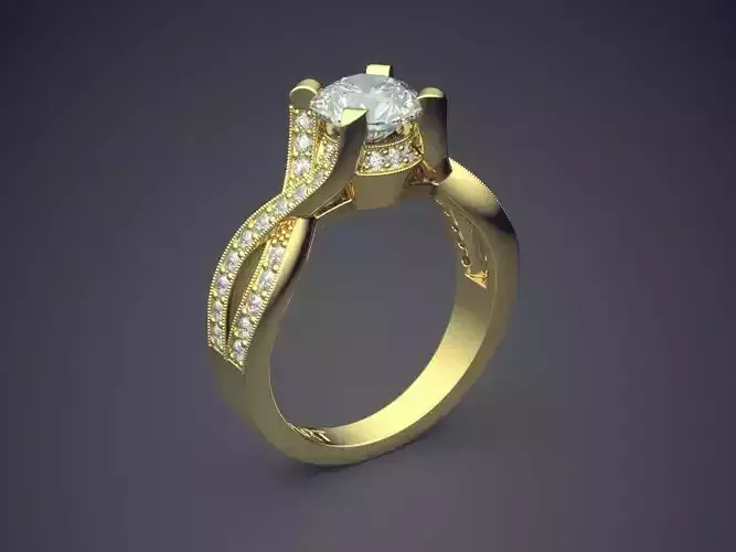Ring With Diamonds Gjart A-378 3D print model