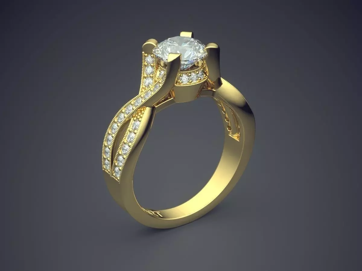 Ring With Diamonds Gjart A-378 3D print model_0