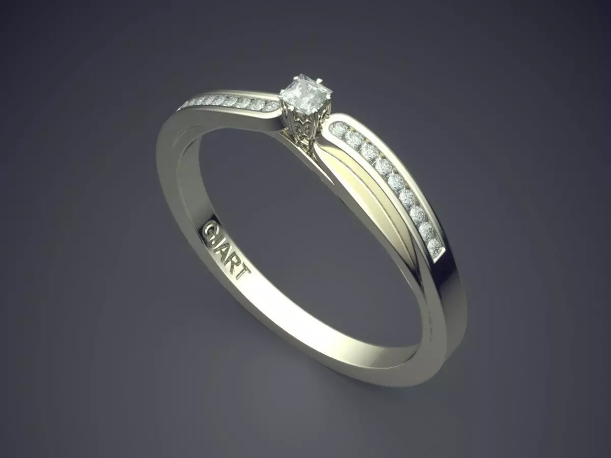 Ring With Diamonds Gjart A-377 3D print model_1