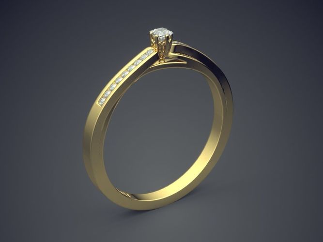 Ring With Diamonds Gjart A-377 3D print model
