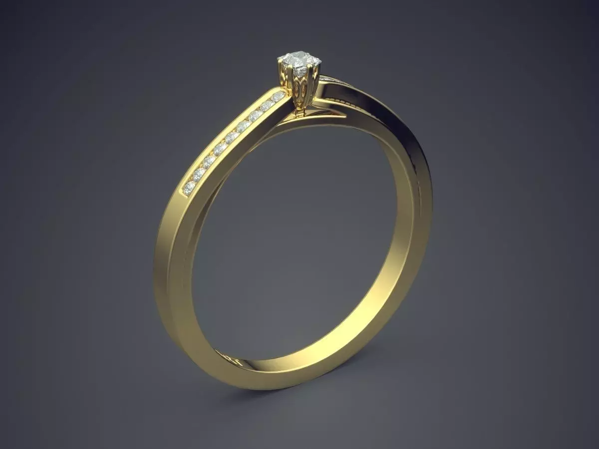 Ring With Diamonds Gjart A-377 3D print model_0