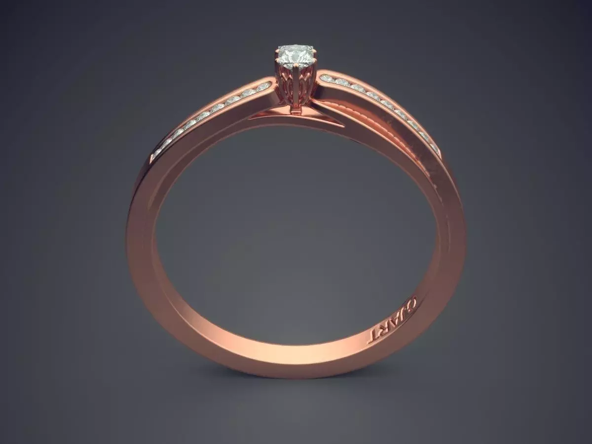 Ring With Diamonds Gjart A-377 3D print model_2