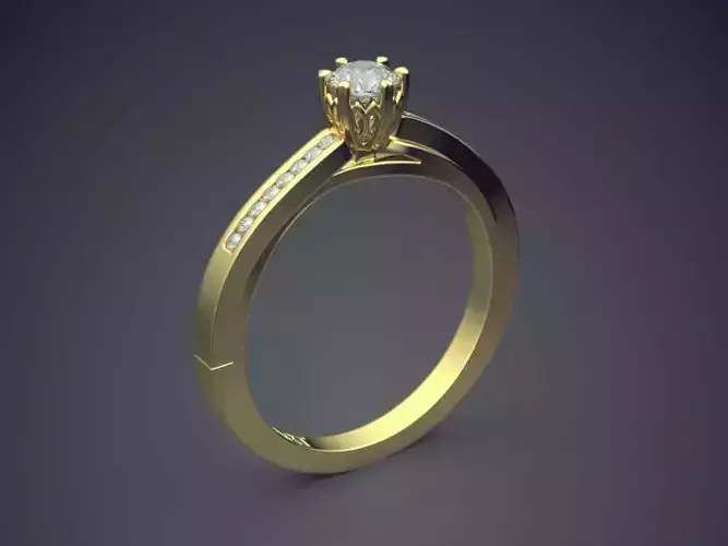 Ring With Diamonds Gjart A-376 3D print model