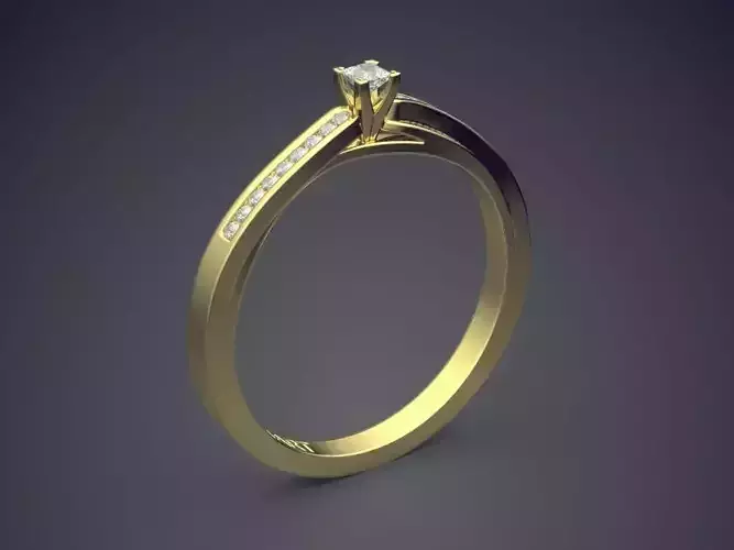 Ring With Diamonds Gjart A-374 3D print model