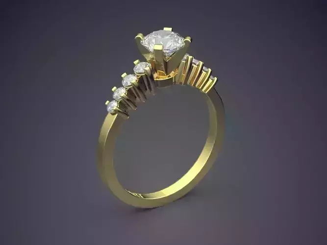 Ring With Diamonds Gjart A-369 3D print model