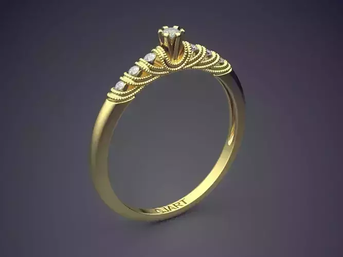 Ring With Diamonds Gjart A-368 3D print model