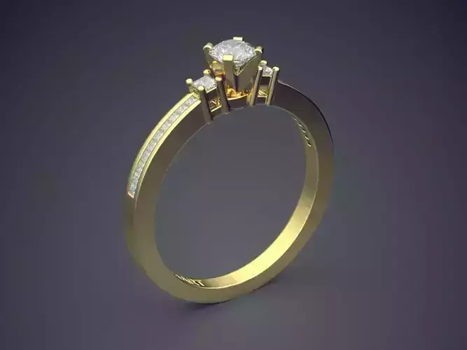Ring With Diamonds Gjart A-364 3D print model