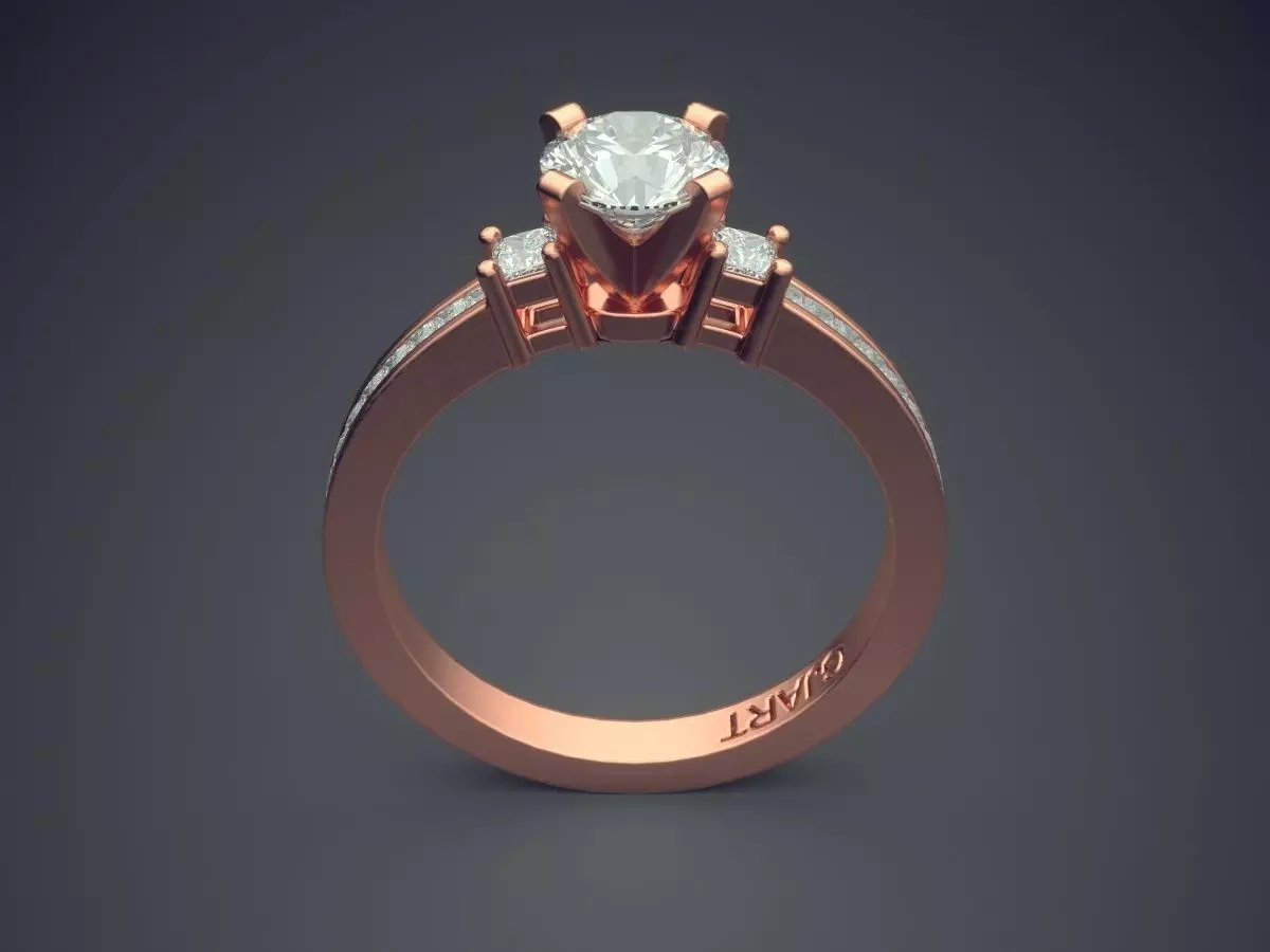 Ring With Diamonds Gjart A-363 3D print model_2