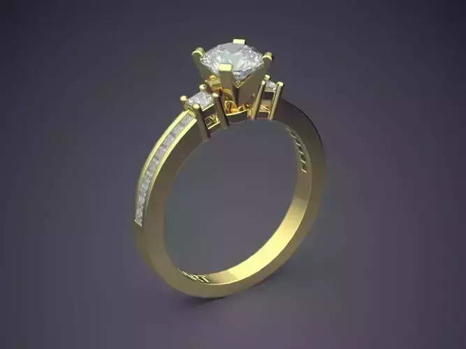 Ring With Diamonds Gjart A-363 3D print model