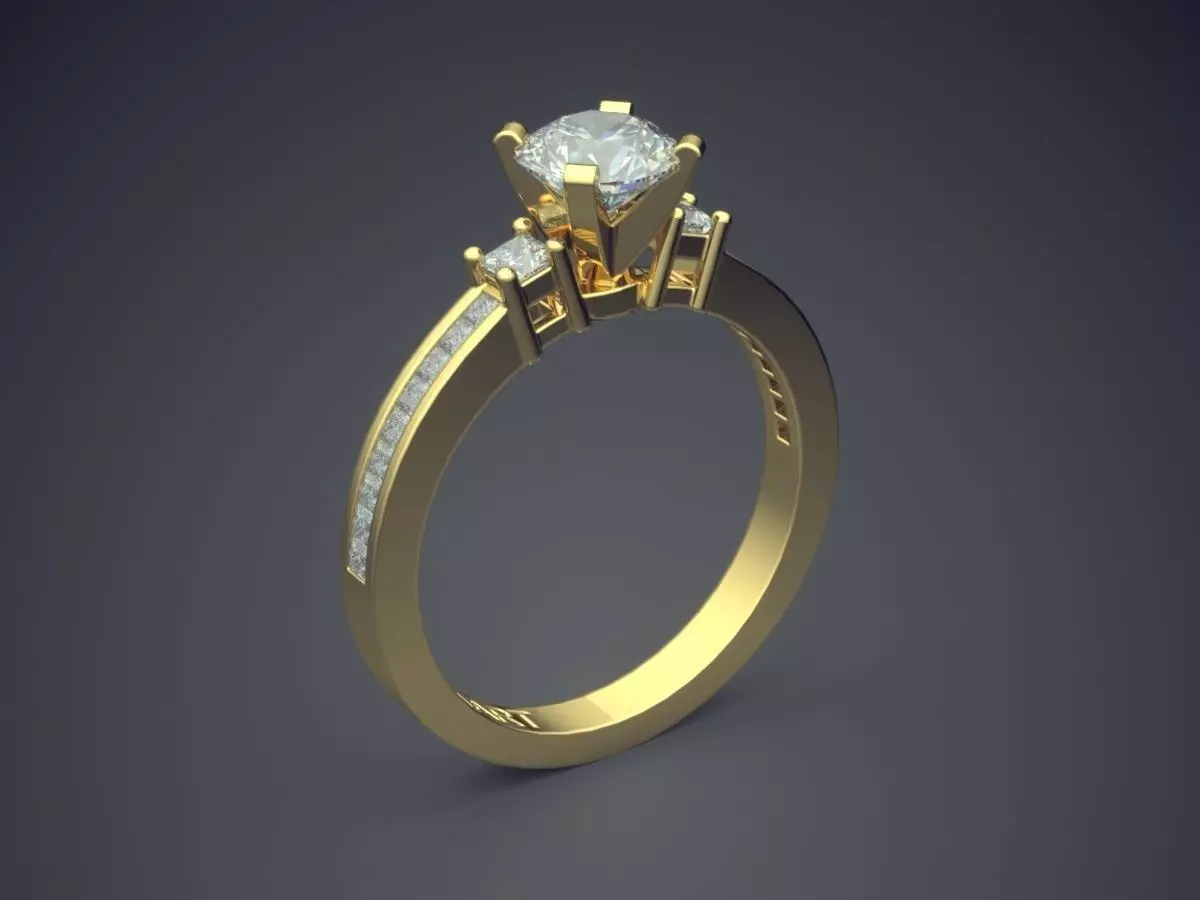 Ring With Diamonds Gjart A-363 3D print model_0