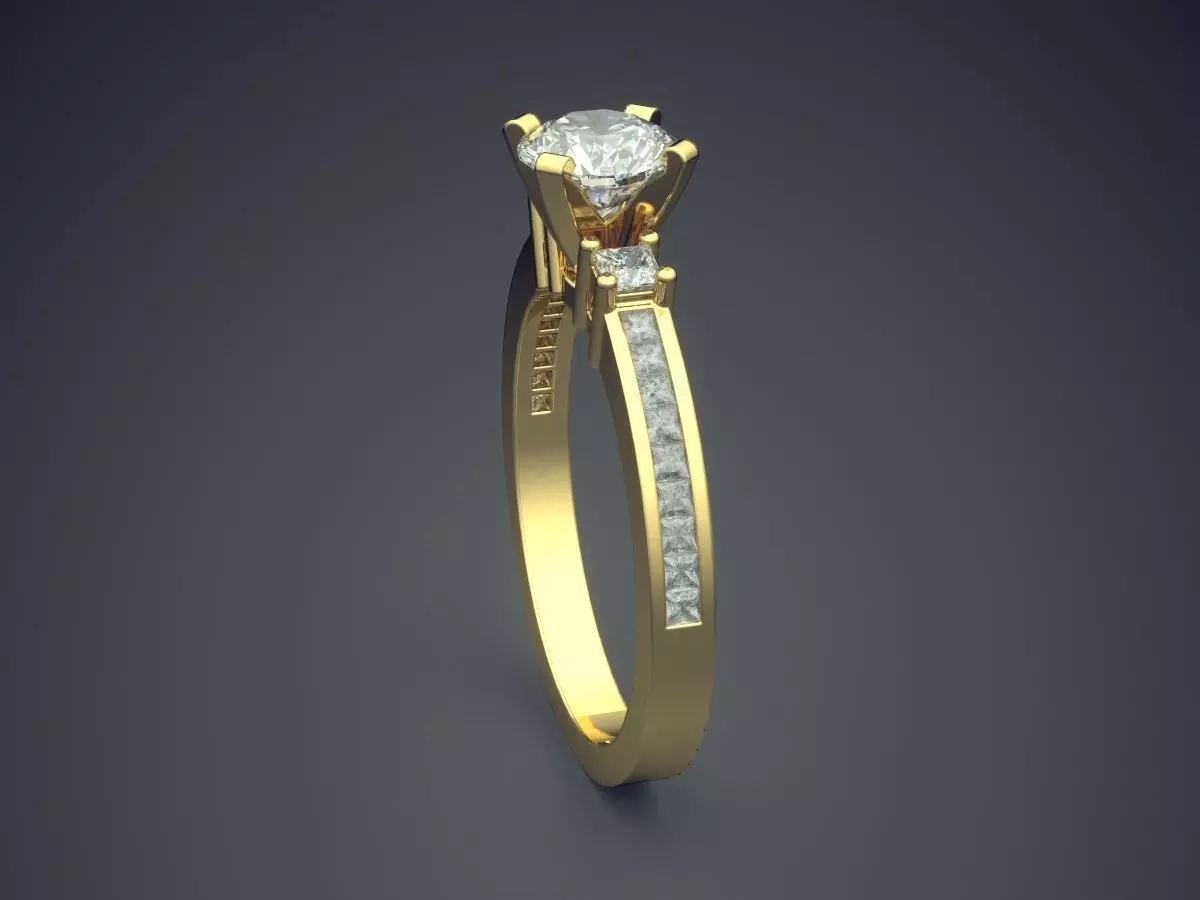 Ring With Diamonds Gjart A-363 3D print model_3