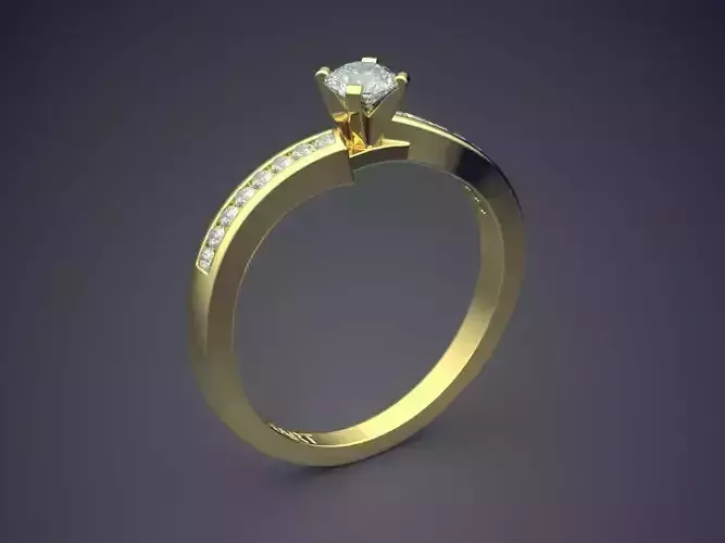 Ring With Diamonds Gjart A-361 3D print model