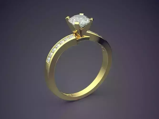 Ring With Diamonds Gjart A-360 3D print model