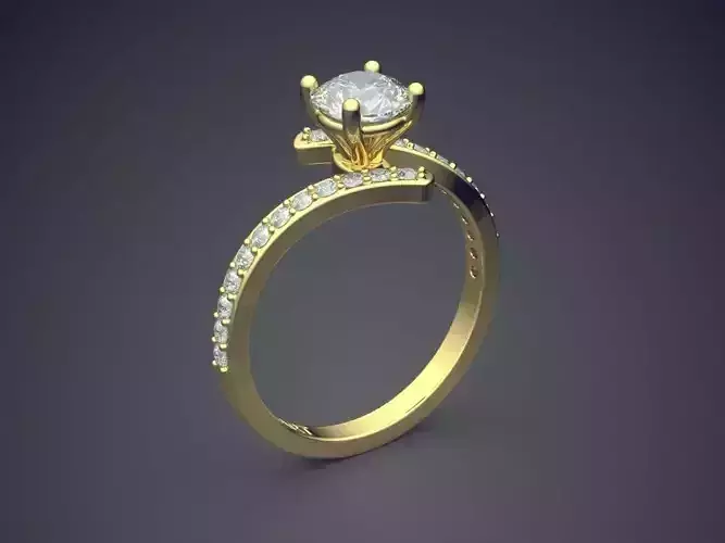 Ring With Diamonds Gjart A-351 3D print model