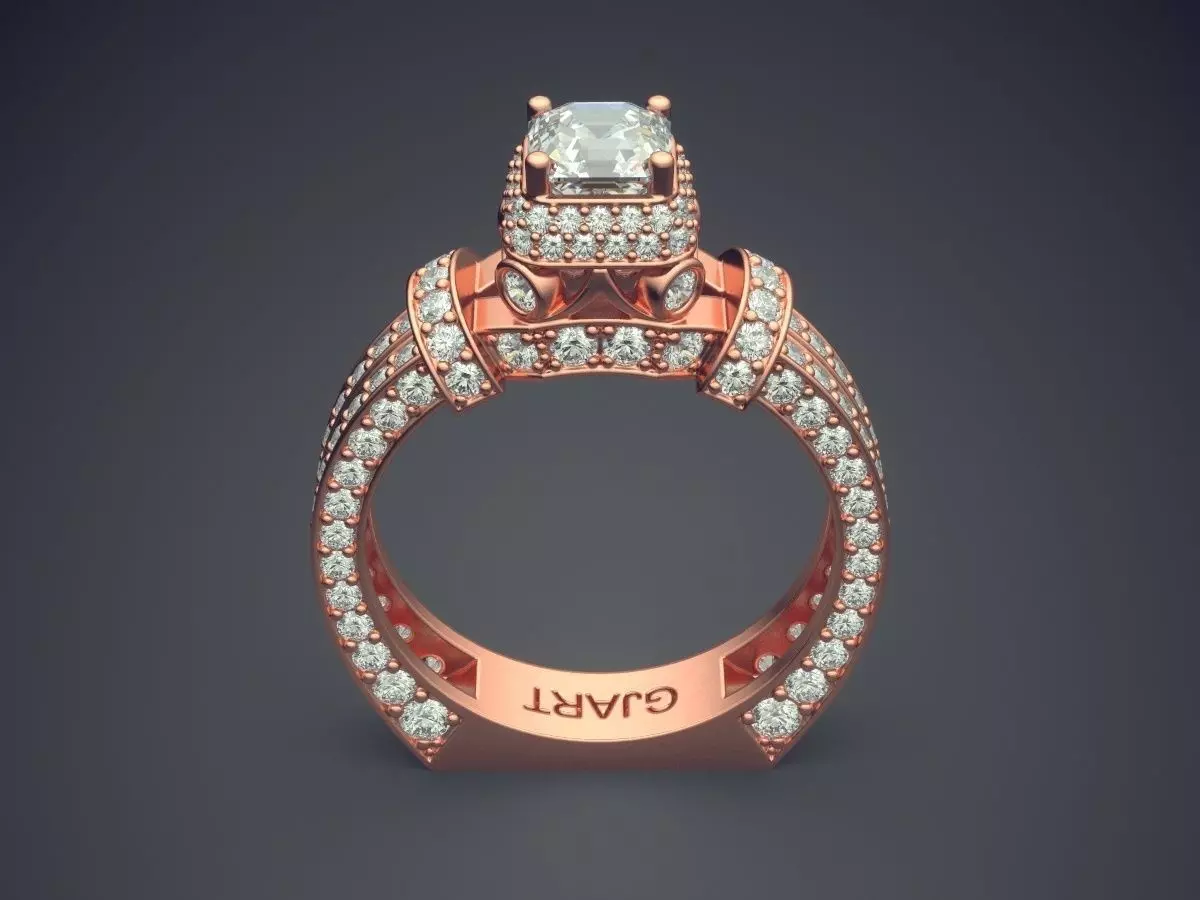 Luxurious Ring With Diamonds Gjart A-355 3D print model_2