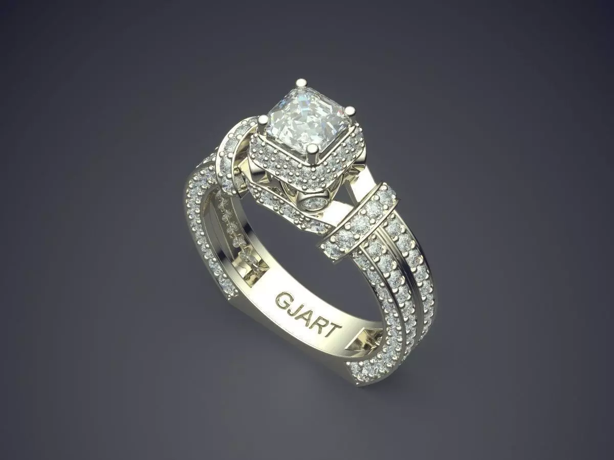 Luxurious Ring With Diamonds Gjart A-355 3D print model_1
