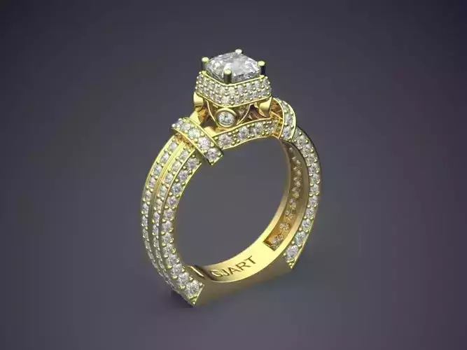 Luxurious Ring With Diamonds Gjart A-355 3D print model